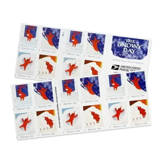 U.S. 2017 The Snowy Day Stamps Booklet 100 pcs Booklet Detail - Forever Stamply