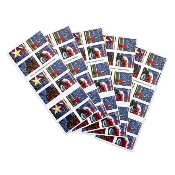 100-stamp bulk pack, labeled "Holiday Window Views Forever 2016" for Christmas and winter mailing