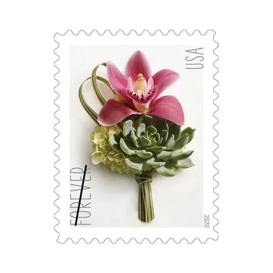 Contemporary Boutonniere Stamps (U.S. 2020) Forever Postage Stamps 100 pcs - Forever Stamply