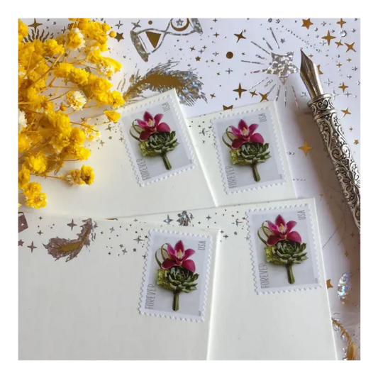 Contemporary Boutonniere Stamps (U.S. 2020) Forever Postage Stamps 100 pcs - Forever Stamply