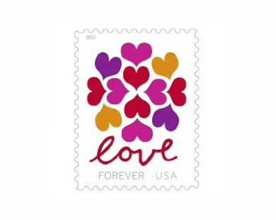 Hearts Blossom (U.S. 2019) Forever Postage Stamps 100 pcs - Forever Stamply