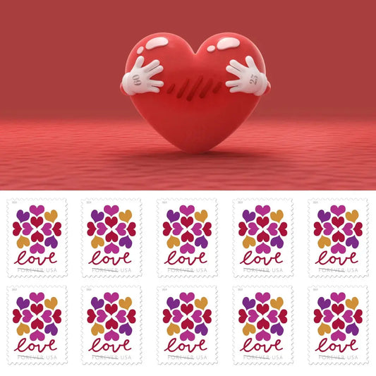Hearts Blossom (U.S. 2019) Forever Postage Stamps 100 pcs - Forever Stamply