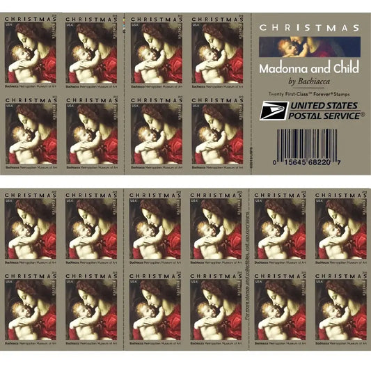 Madonna and Child Forever stamps booklet detail- Forever Stamply